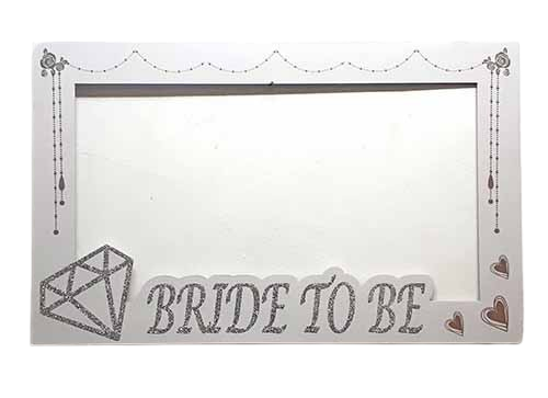 מסגרת Bride To Be לבנה עם נצנצים